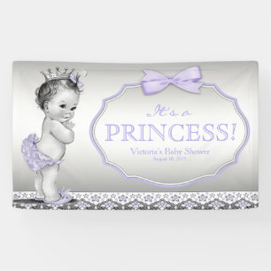 Paarse Princess Baby shower Spandoek