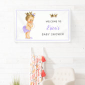 Paarse Princess Baby shower Spandoek (Insitu)