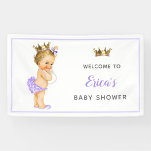 Paarse  Princess Baby shower Spandoek