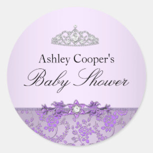 Paarse Princess Baby shower Sticker