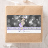 Paarse Princess Baby shower Waterflesetiketten Etiket (Insitu)