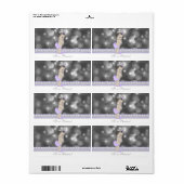 Paarse Princess Baby shower Waterflesetiketten Etiket (Full Sheet)