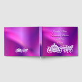 Paarse Princess Coach & Horses Quinceañera Gastenboek (Volledig)