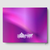 Paarse Princess Coach & Horses Quinceañera Gastenboek (Achterkant)