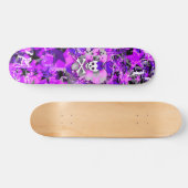 Paarse Princess Heart Skull Skateboard (Horizontaal)