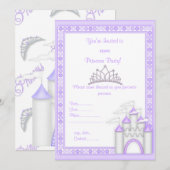 PAARSE PRINCESS PARTIJ-INVITATIE KAART (Voorkant / Achterkant)