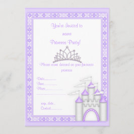 PAARSE PRINCESS PARTIJ-INVITATIE KAART