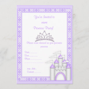 PAARSE PRINCESS PARTIJ-INVITATIE KAART