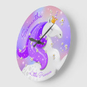 Paarse Princess Unicorn Bloemenkwekerij Kinder Grote Klok (Hoek)