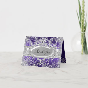 Paarse Princess Winter Wonderland bedankkaart