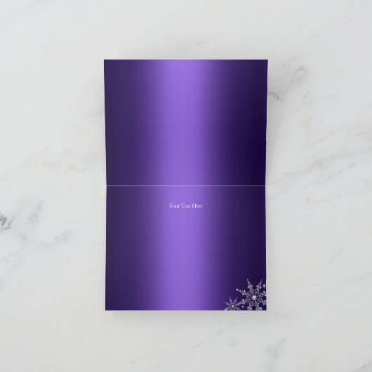 Paarse Princess Winter Wonderland bedankkaart (Binnen)