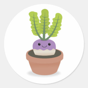 Paarse Prins Turnip Ronde Sticker