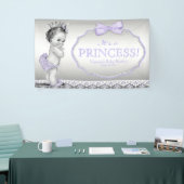 Paarse Prinses Baby Shower Spandoek (Beurs)