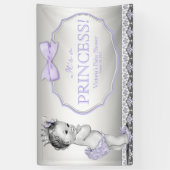 Paarse Prinses Baby Shower Spandoek (Verticaal)