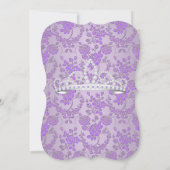 Paarse prinses Baby shower Tiara Kaart (Achterkant)