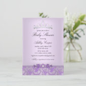 Paarse prinses Baby shower Tiara Kaart (Staand voorkant)