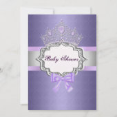 Paarse Prinses Baby shower Uitnodiging (Voorkant)
