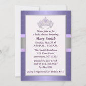 Paarse Prinses Baby shower Uitnodiging (Achterkant)