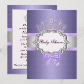 Paarse Prinses Baby shower Uitnodiging (Voorkant / Achterkant)