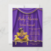 Paarse Prinses Baby Shower Uitnodigingen (Achterkant)