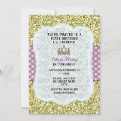 Paarse prinses Birthday Party Invitation Kaart (Voorkant)