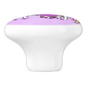 Paarse prinses, Butterfly en Unicorn Keramische Knop (Zijkant)