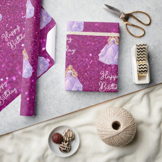 Paarse Prinses  Cadeaupapier (Crafts)