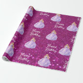 Paarse Prinses  Cadeaupapier (Uitgerold)