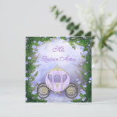 Paarse prinses Carriage Enchanted Quinceanera Kaart (Staand voorkant)