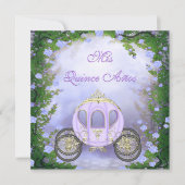 Paarse prinses Carriage Enchanted Quinceanera Kaart (Voorkant)