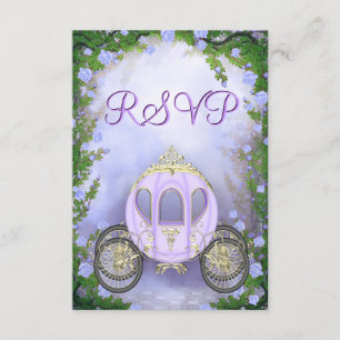 Paarse prinses Carriage Enchanted RSVP Kaartje