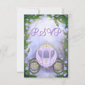 Paarse prinses Carriage Enchanted RSVP Kaartje (Voorkant)