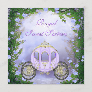 Paarse prinses Carriage Enchanted Sweet 16 Kaart