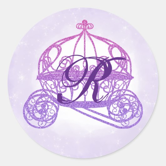 Paarse prinses Carriage Stickers (Voorkant)