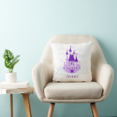Paarse prinses Castle Personalized Girly Kussen (Stoel)