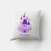 Paarse prinses Castle Personalized Girly Kussen (Achterkant)