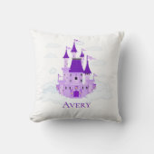 Paarse prinses Castle Personalized Girly Kussen (Voorkant)