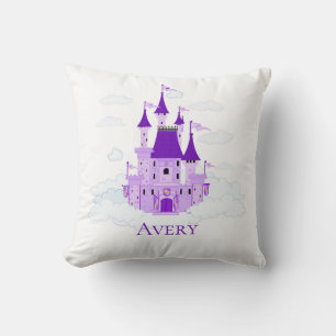 Paarse prinses Castle Personalized Girly Kussen