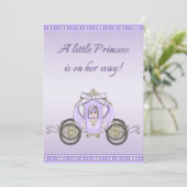 Paarse prinses Coach Girls Baby shower Kaart (Staand voorkant)