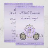Paarse prinses Coach Girls Baby shower Kaart (Voorkant / Achterkant)