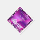 Paarse Prinses Coach & Paarden 50ste Verjaardag Servet (Hoek)