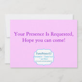 Paarse prinses Crown and Carriage Birthday Party Kaart (Achterkant)