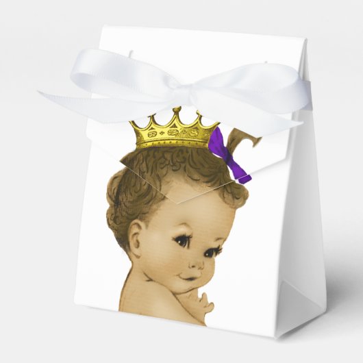 Paarse Prinses Etnisch Prinses Baby shower Bedankdoosjes (Voorkant Zijde)