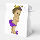 Paarse Prinses Etnisch Prinses Baby shower Bedankdoosjes (Achterkant)
