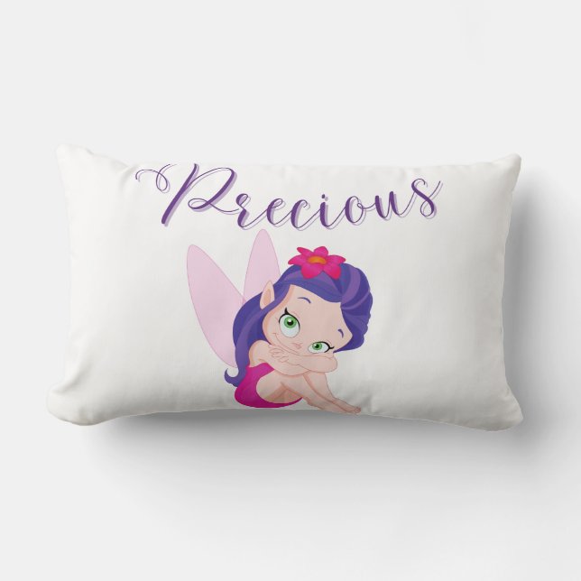 Paarse prinses Fairy Lumbar Pillow Kussen (Voorkant)