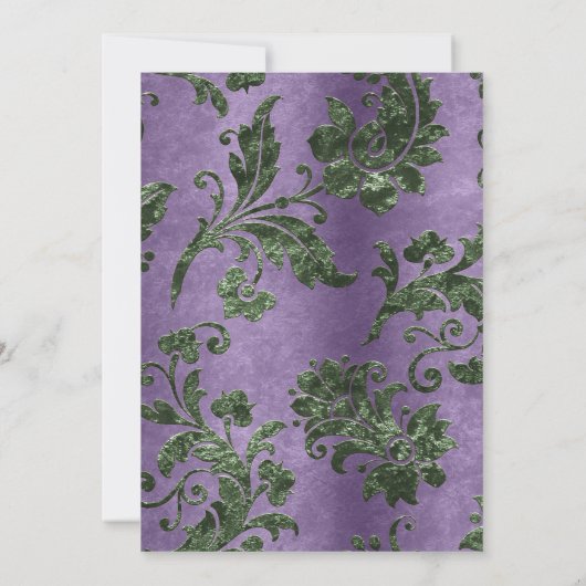 Paarse prinses Floral Quinceañera Kaart (Achterkant)