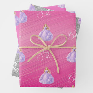 Paarse Prinses Inpakpapier Vel