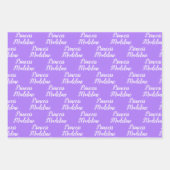 Paarse prinses Name & Princess Crowns Inpakpapier Vel (Voorkant)