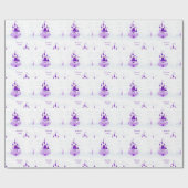 Paarse prinses. Persoonlijke naam Castle Girly Cadeaupapier (Vlak)