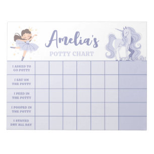 Paarse Prinses Potty Grafiek Gepersonaliseerde Naa Notitieblok